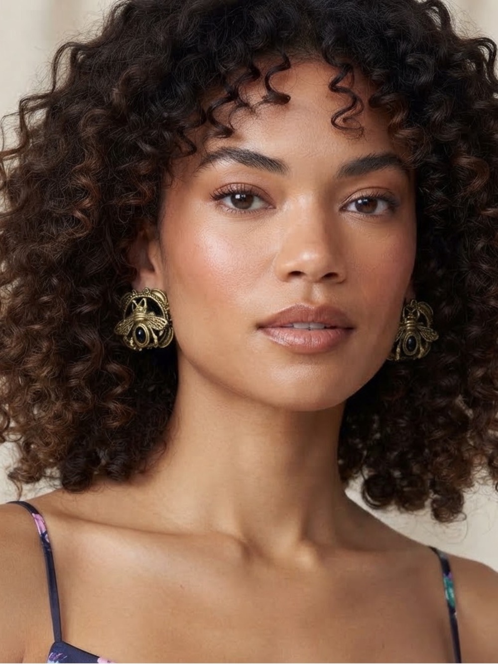 Gold-Tone Floral Medallion Clip Earrings - Elegant Statement